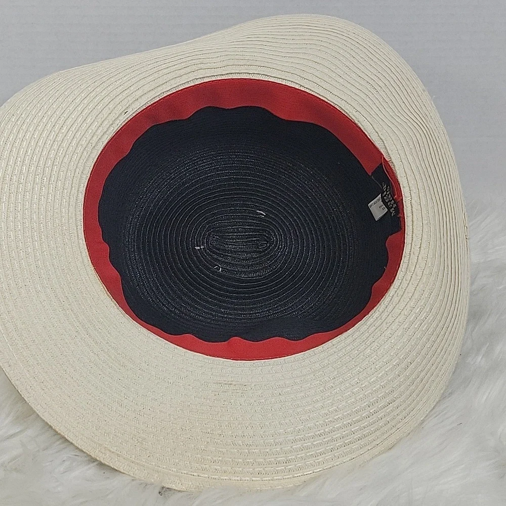 MAGID Paper Straw Hat Black and Cream OS‎